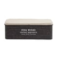 thumbnail image 1 of DecMode Metal Text Storage Bench with Cream Burlap Top and Champagne Typography, Brown, 1 of 15