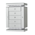 thumbnail image 1 of DecMode Mirrored 5 Drawers Silver Wooden Decorative Jewelry Box with Crystal Embellishments, 1 of 14