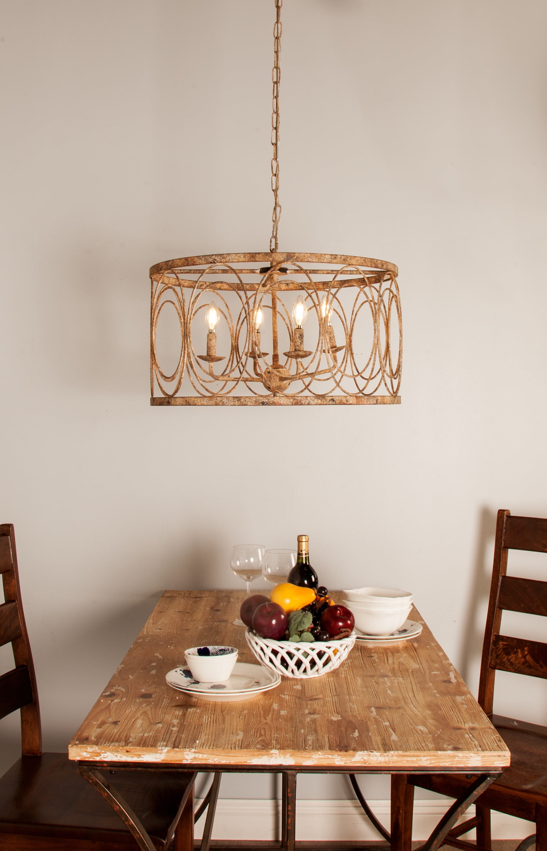 DecMode Modern 14 x 24 inch round chandelier