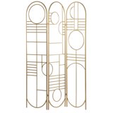 DecMode Modern 3 Panel Metal Room Divider Screen with Geometric Pattern ...