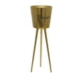 thumbnail image 1 of DecMode Modern Aluminum Gold Wine Bucket with Tripod Stand, 10"W x 28"H, 1 of 9