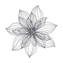DecMode Modern Black Metal Hibiscus Flower Wall Décor with Crystal Embellshments, 26"W x 26"H