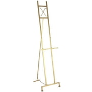 DecMode Modern Elegant Retractable Large Free-Standing Iron Easel in Gold, 17"L x 15"W x 57"H