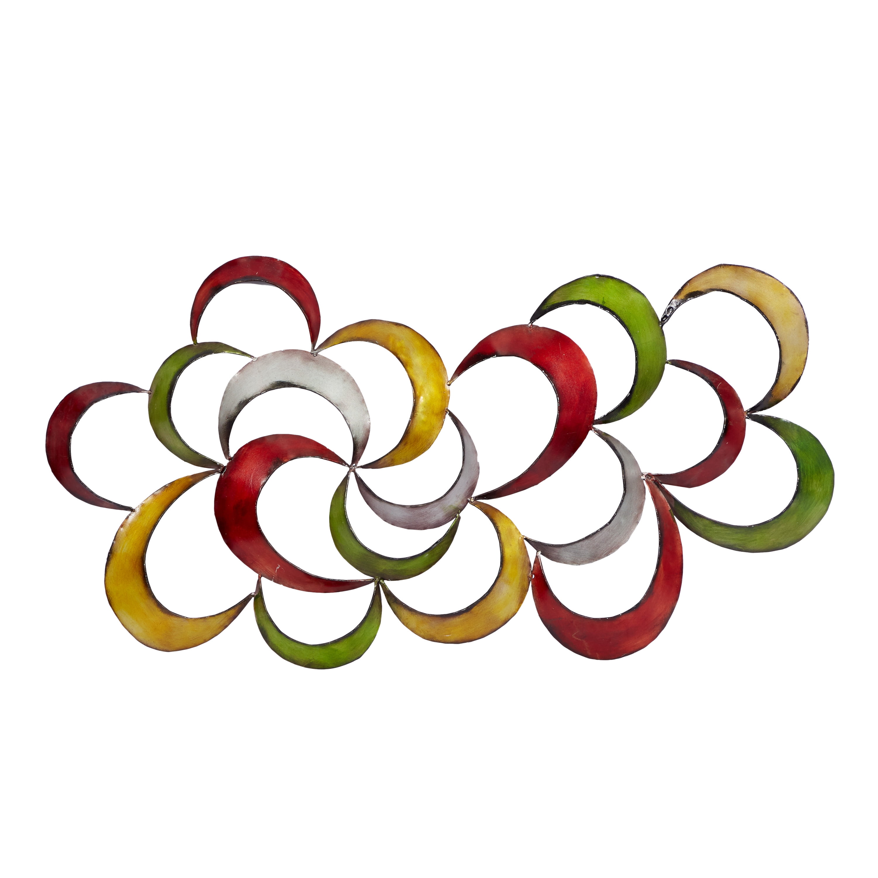 Multicolored Abstract Pinwheel Metal Wall Sculpture