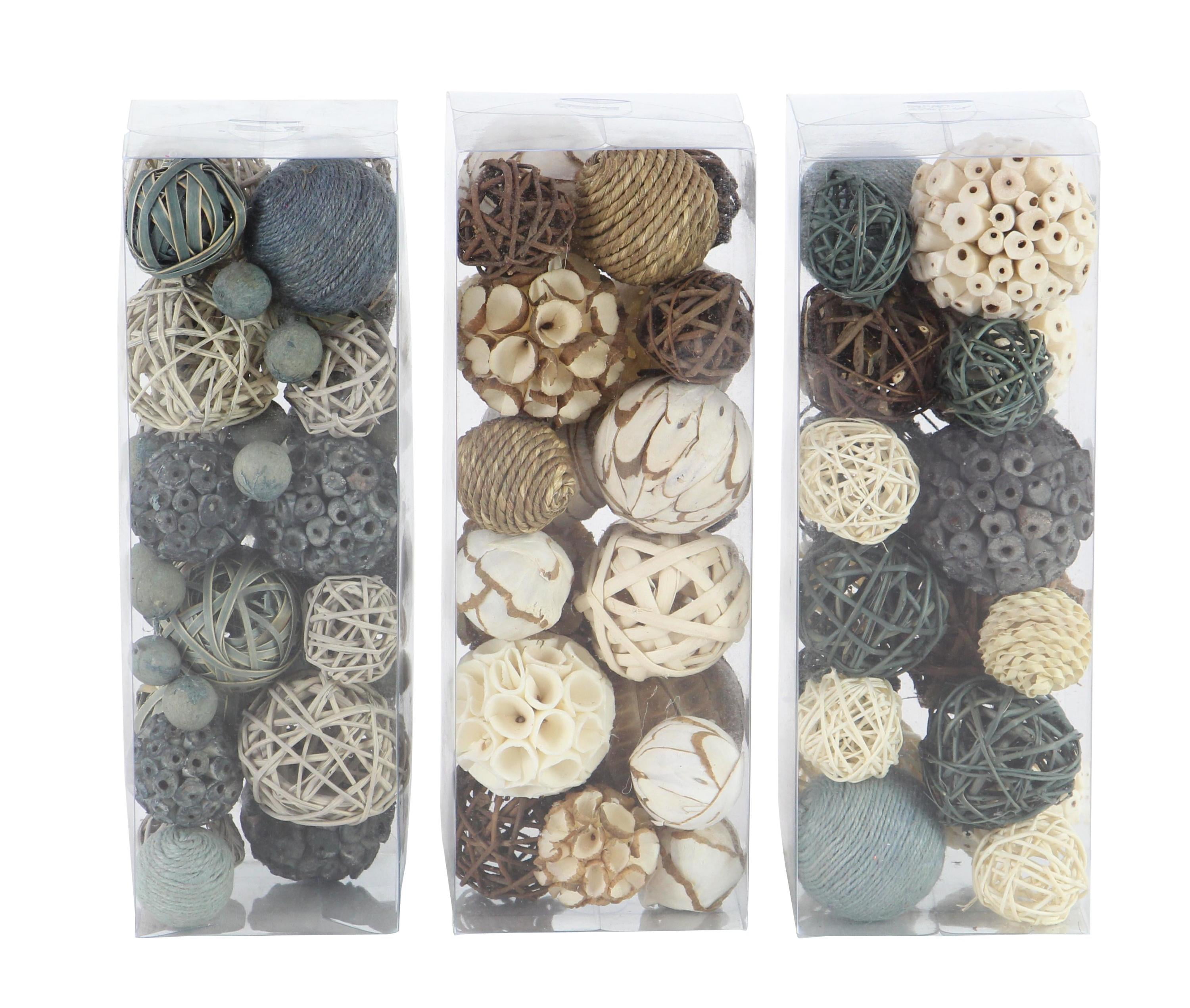 Multi-Colored Handmade Dried Plant Orbs Vase Filler Set