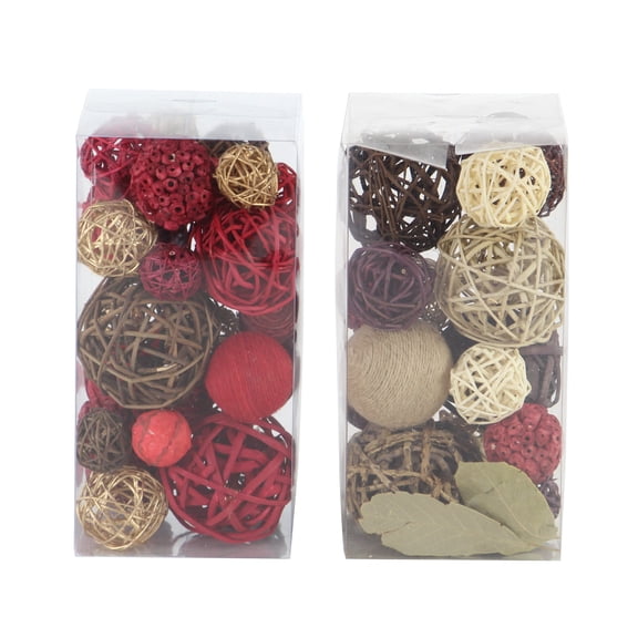 DecMode Multi Colored 6" Handmade Dried Plant Orbs & Vase Filler with Varying Designs (2 Count)
