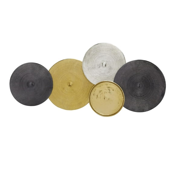 DecMode Multi Colored Aluminum Metal Radial Plate Wall Decor