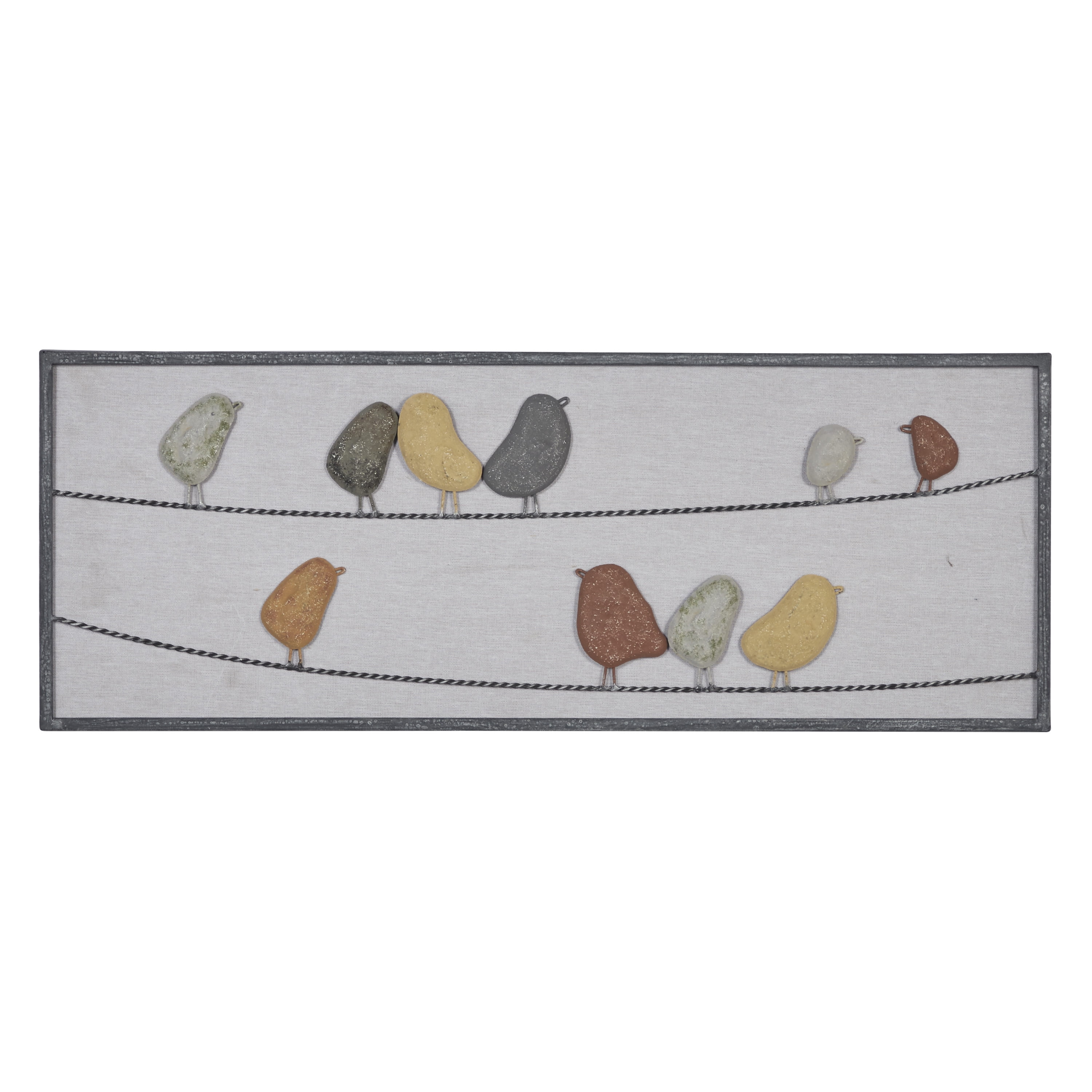Multi Colored Metal Bird Wall Sculpture with Weathered Embellishment