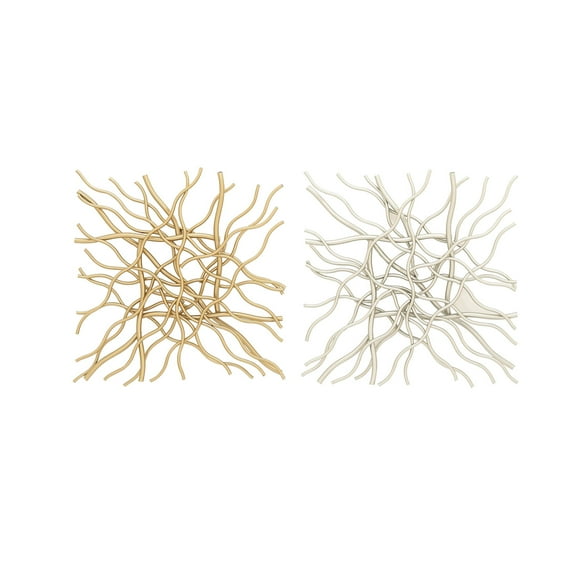 DecMode Multi Colored Metal Branch Inspired Geometric Wall Decor (2 Count)
