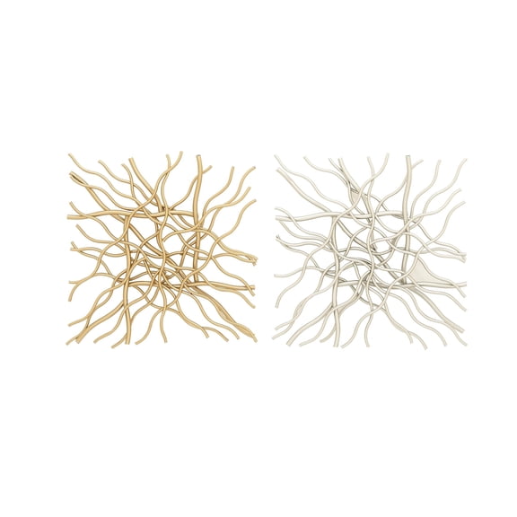 DecMode Multi Colored Metal Branch Inspired Geometric Wall Decor (2 Count)