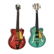 DecMode Multi Colored Metal Guitar Wall Decor (2 Count)
