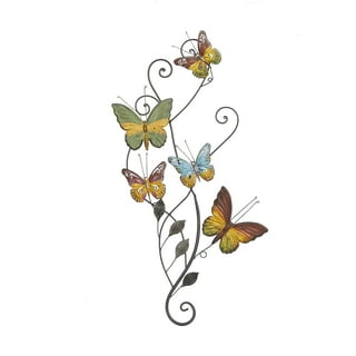 Butterfly linen scroll wall hanging top