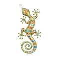 thumbnail image 1 of DecMode Multi Colored Metal Indoor Outdoor Lizard Wall Decor with Diamond and Swirl Details, 1 of 16