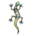 thumbnail image 1 of DecMode Multi Colored Metal Indoor Outdoor Lizard Wall Decor with Teal and Yellow Accents, 1 of 11