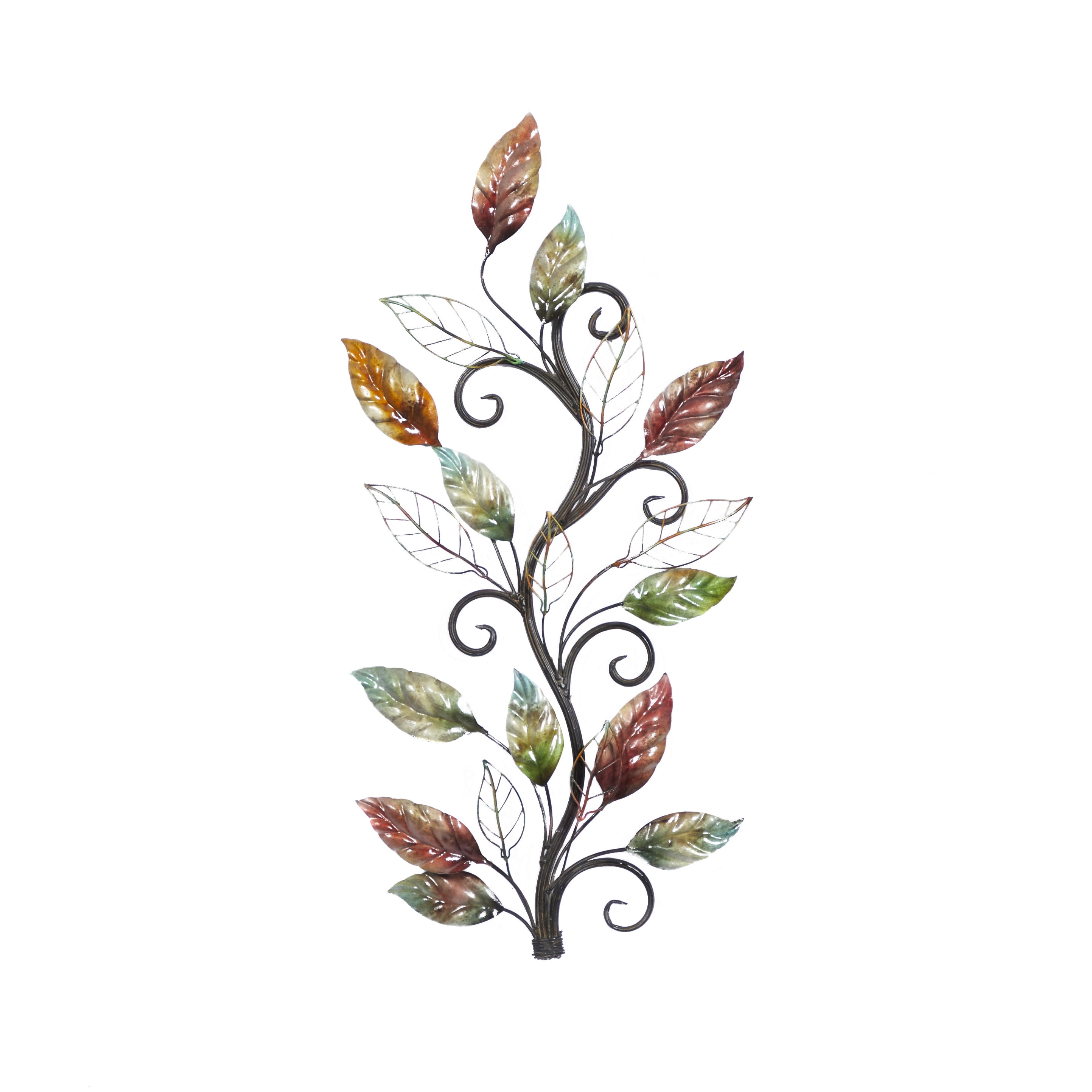 DecMode Multi Colored Metal Leaf Wall Decor - Walmart.com