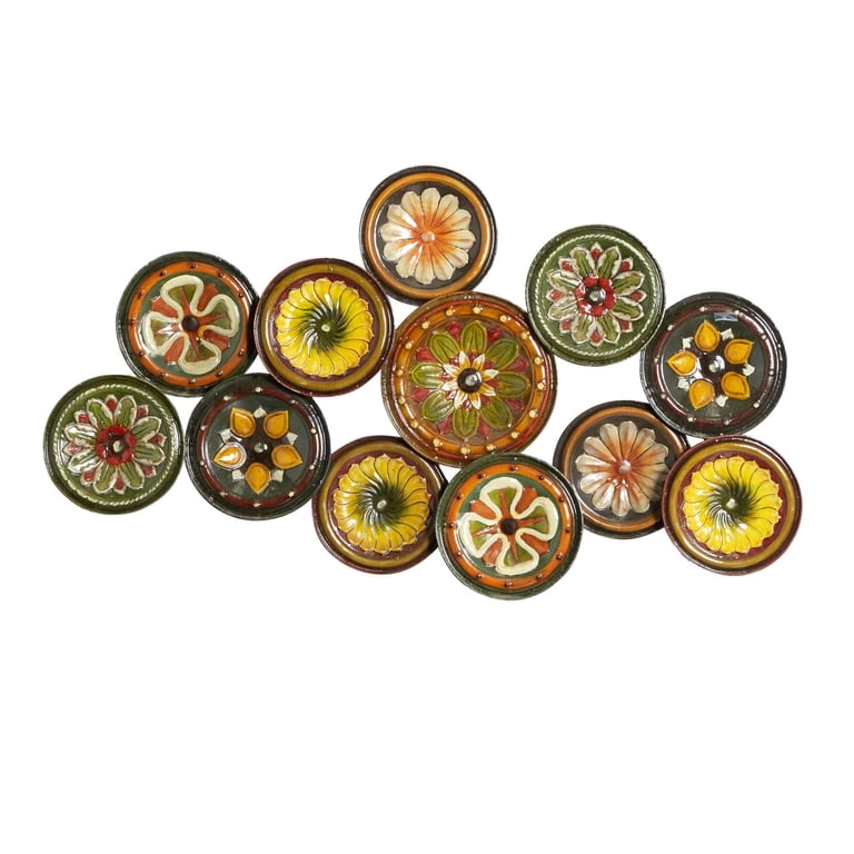 Large Wooden Decorative Plate with Petrykivka Art - Hand  Decorative Floral Plate Wall Hanging - Multicolor display picture 1