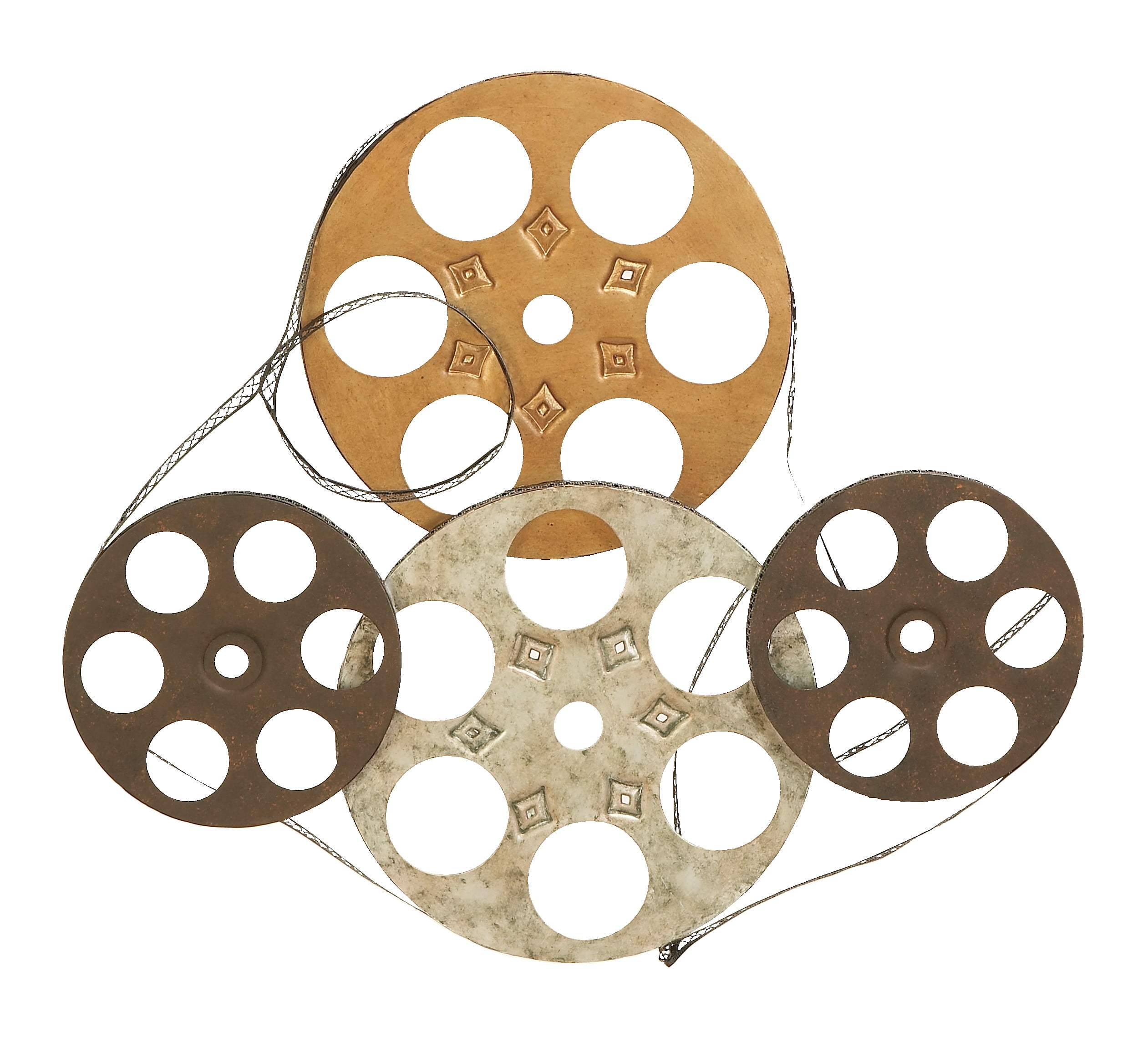 Multi-Colored Metal Film Reel Wall Sculpture