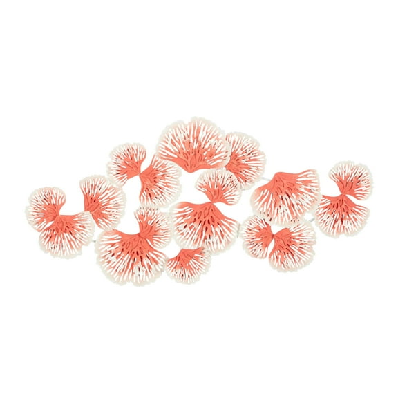 DecMode Orange Metal Floral Wall Decor