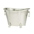 thumbnail image 1 of DecMode Oval Aluminum Metal 6 Bottle Silver Ice Bucket, 1 of 9