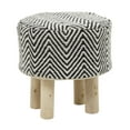 thumbnail image 1 of DecMode 16"W, 17"H Wood Bohemian Stool, Black, 1-Piece, 1 of 8
