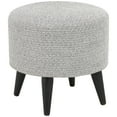 thumbnail image 1 of DecMode Polyester Chevron Textured Stool with Black Wooden Legs, Light Gray, 1 of 9