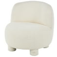 thumbnail image 1 of DecMode Polyester Rounded Barrel Lounge Chair, Cream, 1 of 9