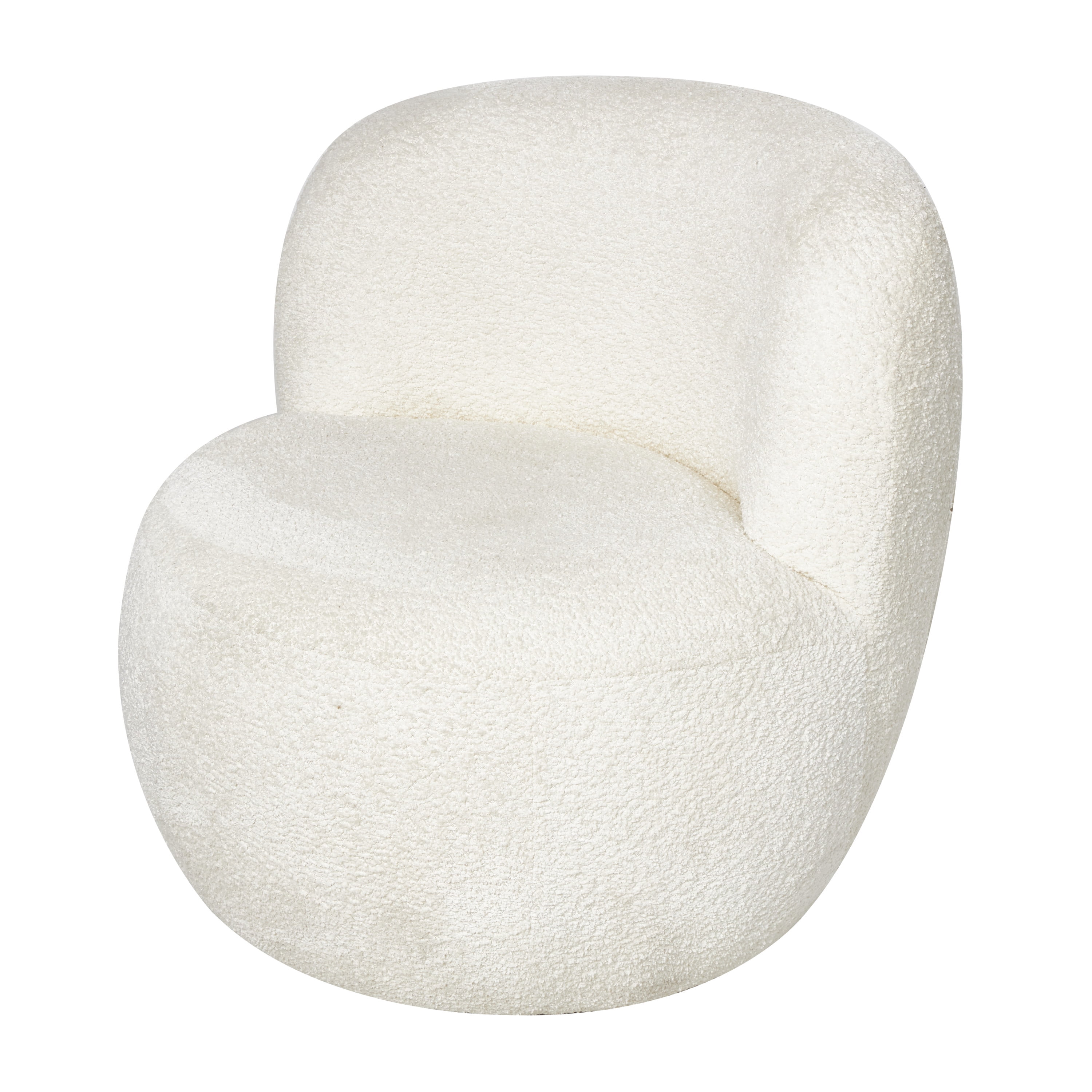 DecMode Polyester Rounded Barrel Lounge Chair, White