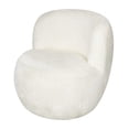 thumbnail image 1 of DecMode Polyester Rounded Barrel Lounge Chair, White, 1 of 12