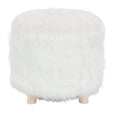 thumbnail image 1 of DecMode Polyester Stool with Faux Fur, White, 1 of 11