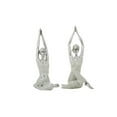 thumbnail image 1 of DecMode Polystone Glam People Sculpture, Silver, 2 - Pieces, 1 of 8