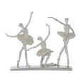 thumbnail image 1 of DecMode Polystone Glam Polished Silver Three Ballerina Dancers Sculpture, 14"W x 12"H, 1 of 9