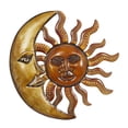 thumbnail image 1 of DecMode Red Metal Indoor Outdoor Sun and Moon Wall Decor, 1 of 9