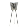 thumbnail image 1 of DecMode Round Aluminum Metal Tall Floor Champagne 3 Bottle Gray Ice Bucket, 1 of 9