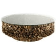 thumbnail image 1 of DecMode Rustic Brown Driftwood Inspired Coffee Table with Tempered Glass, 48"W x 16"H, 1 of 14