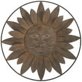 thumbnail image 1 of DecMode Rustic Metal Carved Sun Face with Rays Wall Décor, 30"D with Bronze Gold Distressed Finish, 1 of 14
