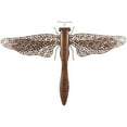 thumbnail image 1 of DecMode Rustic Metal Dragon Fly with Filligree Scroll Wing Pattern with Brown Textured Finish Wall Décor , 40"W x 30"H, 1 of 12
