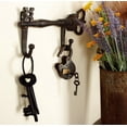 thumbnail image 1 of DecMode Set of Two - 12 and 15 Inch Eclectic Iron Skeleton Key Hook Racks, 1 of 3