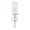 thumbnail image 1 of DecMode Silver Aluminum Metal Geometric Wall Sconce with Glass Holder, 1 of 13