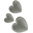thumbnail image 1 of DecMode Silver Ceramic Slanted Heart Wall Decor with Varying Sizes (3 Count), 1 of 9