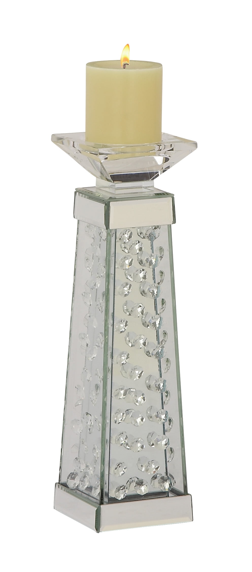 Glass Silver Candle Holder