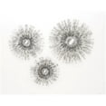 thumbnail image 1 of DecMode Silver Metal 3D Looped Sunburst Wall Decor with Mirror Accent (3 Count), 1 of 12