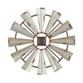 thumbnail image 1 of DecMode Silver Metal Distressed Galvanized Windmill Wall Decor with Rust Frame, 1 of 14