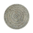 thumbnail image 1 of DecMode Gray Mother of Pearl Shell Handmade Mosaic Plate Wall Decor with Beige and Black Accents, 1 of 15