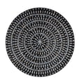 thumbnail image 1 of DecMode Black Mother of Pearl Shell Handmade Mosaic Plate Wall Decor with Beige and Gray Accents, 1 of 16