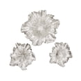 thumbnail image 1 of DecMode Silver Polystone 3D Floral Wall Decor (3 Count), 1 of 12