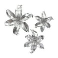 thumbnail image 1 of DecMode Silver Polystone 3D Floral Wall Decor (3 Count), 1 of 10