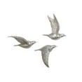 thumbnail image 1 of DecMode Silver Polystone Metallic 3D Sculpted Bird Wall Decor (3 Count), 1 of 14
