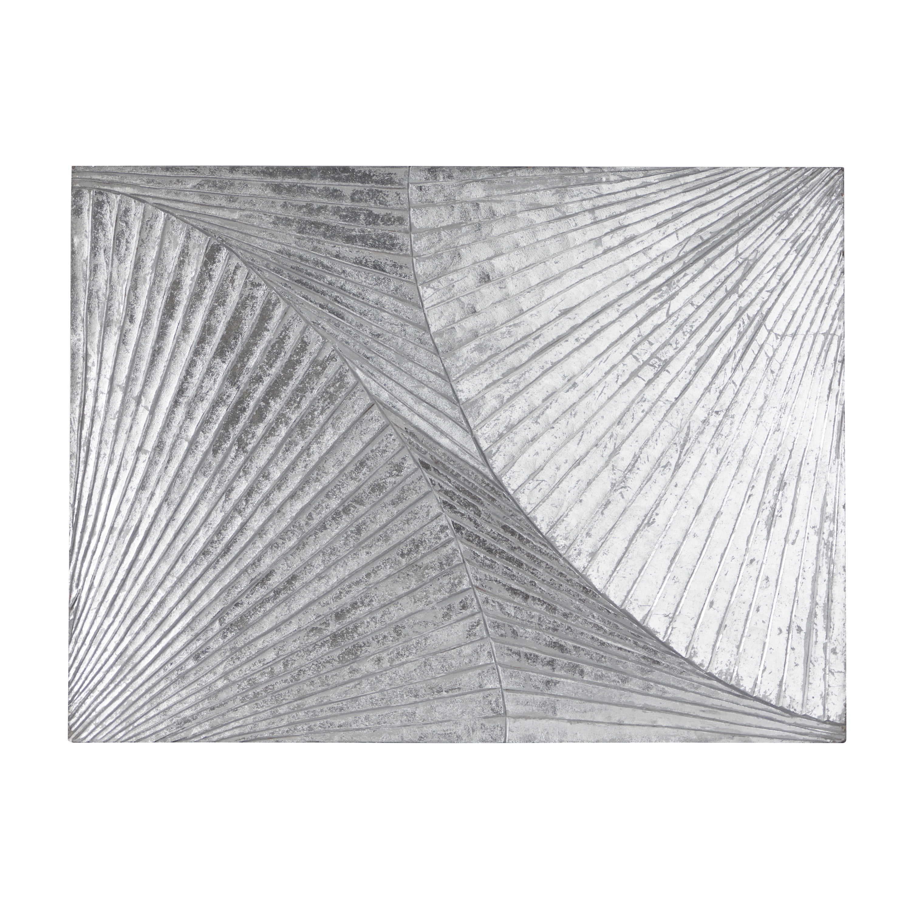 DecMode Silver Wood Carved Radial Geometric Wall Decor