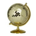 thumbnail image 1 of DecMode Stainless Steel Glam Disco Ball Inspired Globe 9"W x 12"H, with Metallic Gold Finish and Mirror Overlays, 1 of 8