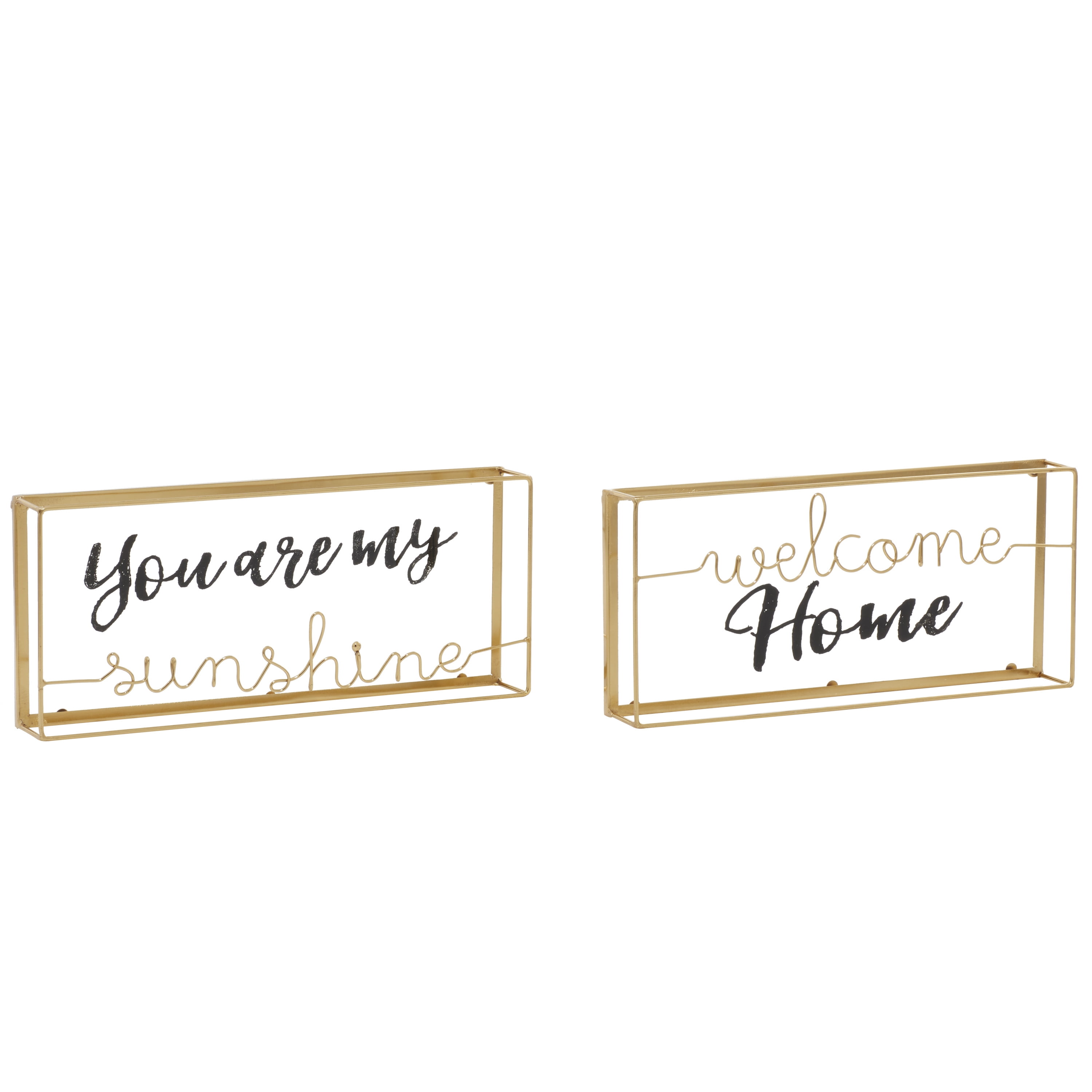 DecMode Sunshine, Home Glass Decorative Sign, 2-Pieces